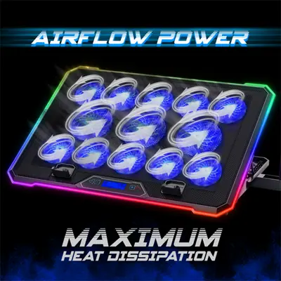 Spirit of Gamer Notebook Hűtőpad 17"-ig - AIRBLADE 1300 RGB (25,8dB; max. 169 m3/h; 10x6cm+3x8cm, RGB LED, 2xUSB2.0) – 2. kép