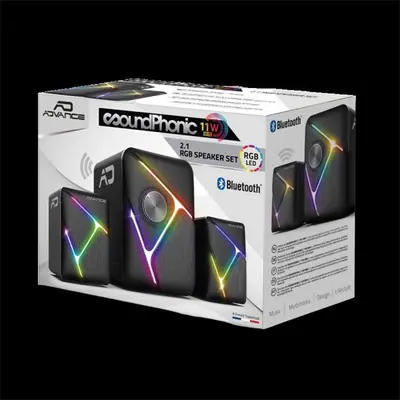 Advance Hangszóró - SOUNDPHONIC RGB 11W RMS BLUETOOTH (2.1, Bluetooth/3,5mm Jack, RGB, fekete) – 2. kép
