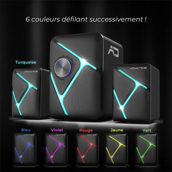 Advance Hangszóró - SOUNDPHONIC RGB 11W RMS BLUETOOTH (2.1, Bluetooth/3,5mm Jack, RGB, fekete) – 6. kép