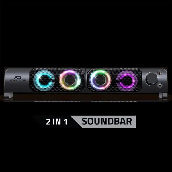 Advance Hangszóró - SOUNDPHONICS RGB 6W RMS (2.0, 3,5mm Jack, RGB, fekete) – 5. kép
