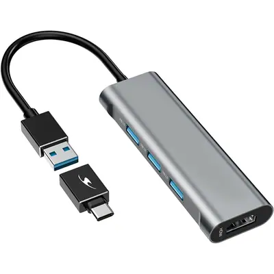 Bluestork USB Hub - HUB-MINI (USB-A to 3xUSB 2.0 port + 1x USB-C, 1xHDMI, USB3.0, szürke) – 2. kép