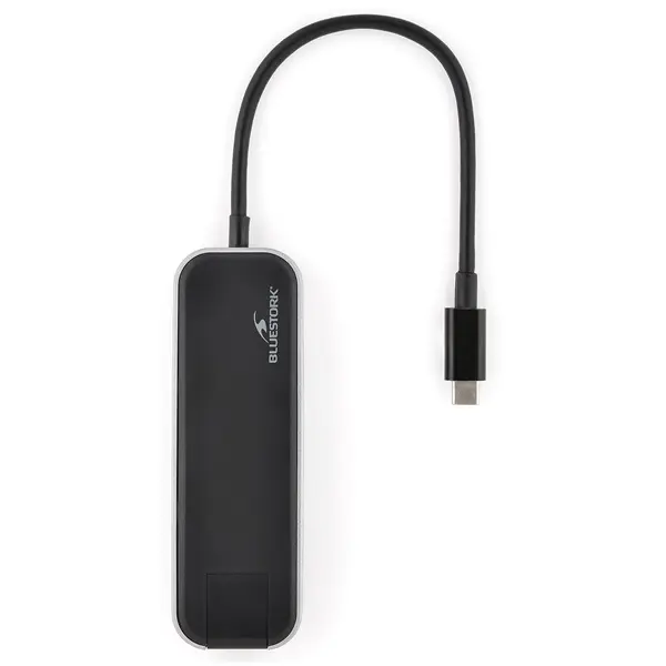 Bluestork USB Hub - HUB-OFFICE (USB-C to 3xUSB 2.0 port + 1xUSB-C + 1xHDMI + 1xRJ45, szürke) – 3. kép
