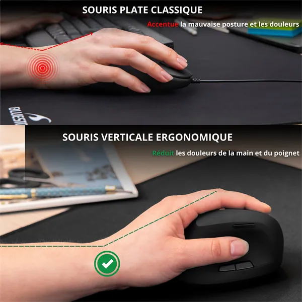 Bluestork Egér - M-W-ERGO (Ergonomic, 2.4G, 7200 DPI, optikai, fekete) – 3. kép