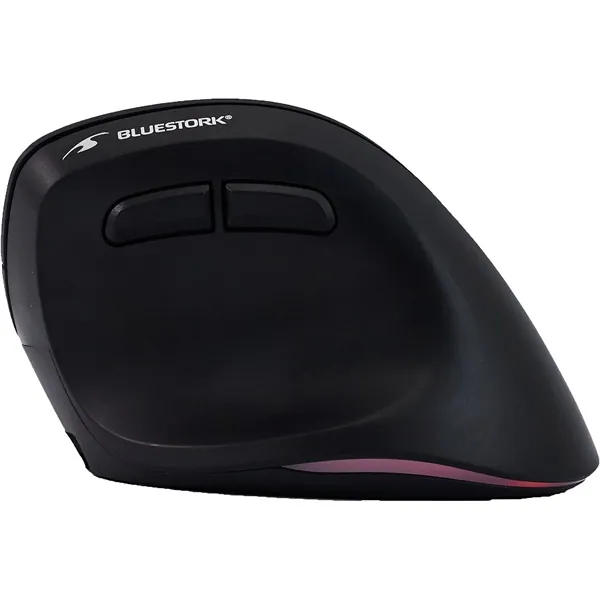 Bluestork Vezeték nélküli Egér - M-WL-ERGO-LUMI-TH (Ergonomic, Rechargeable, 2,4GHZ+Bluetooth, 4800 DPI, 6 gomb, fekete) – 3. kép
