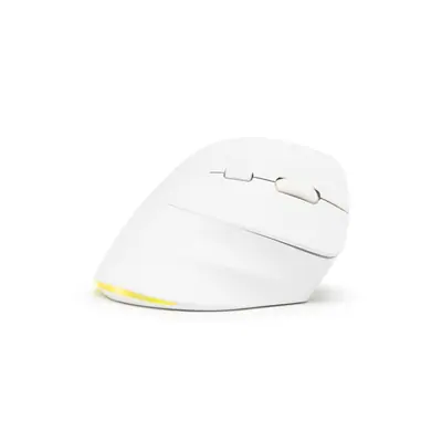Bluestork Vezeték nélküli Egér - M-WL-ERGO-LUMI-W (Ergonomic, Rechargeable, 2400 DPI, 6 gomb, optikai, fehér) – 2. kép