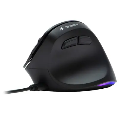 Bluestork Vezeték nélküli Egér - M-WL-ERGO-LUMI (Ergonomic, Rechargeable, 2400 DPI, 6 gomb, optikai, fekete) – 2. kép