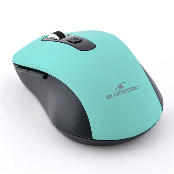 Bluestork Vezeték nélküli Egér - M-WL-OFF70-GREEN (Rechargeable, 1600 DPI, 6 gomb, optikai, zöld) – 2. kép