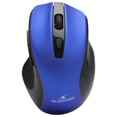 Bluestork Vezeték nélküli Egér - M-WL-OFF75-BLUE (Rechargeable, Bluetooth, 1600 DPI, 6 gomb, optikai, kék)