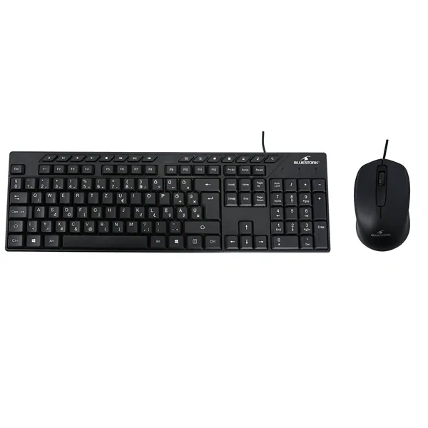 Bluestork Billentyűzet/Egér Kit - 2 in 1 PACK-MEDIA-OFF/HU (Multimédia bill, 1600 DPI egér, USB-A, fekete, magyar)