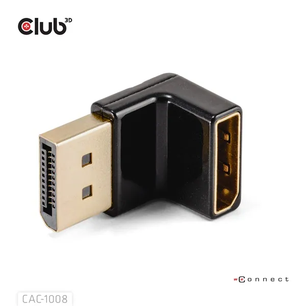 Club 3D Átalakító - CAC-1008 (90° DisplayPort 1.4, M/F, 4K120Hz, univerzális) – 4. kép