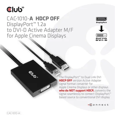Club 3D Átalakító - CAC-1010-A (DisplayPort to Dual Link DVI-D, aktív, 4K30Hz, HDCP ON) – 2. kép