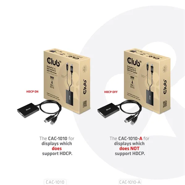 Club 3D Átalakító - CAC-1010 (DisplayPort to 2xDVI-A HDCP ON, 4K30Hz, 2560x1600@60Hz, 60cm) – 6. kép