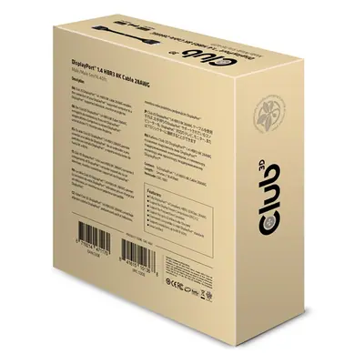 Club 3D Kábel - CAC-1061 (DisplayPort 1.4, HBR3, 8K60Hz, 5m, 32CH, Aranyozott, VESA, M/M) – 2. kép