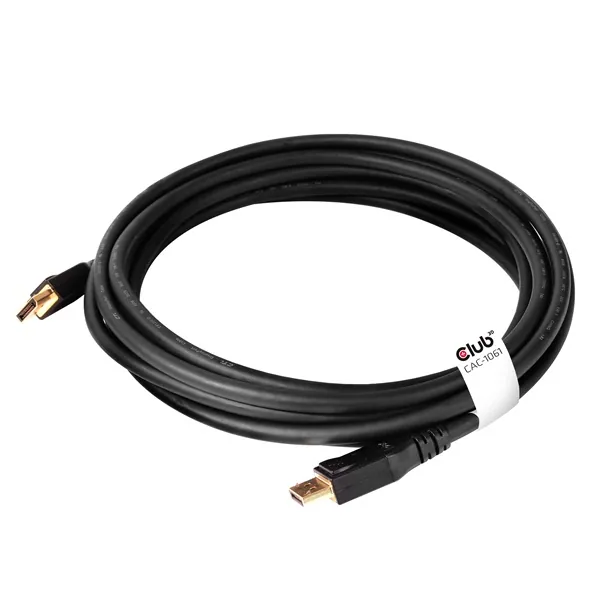 Club 3D Kábel - CAC-1061 (DisplayPort 1.4, HBR3, 8K60Hz, 5m, 32CH, Aranyozott, VESA, M/M) – 4. kép