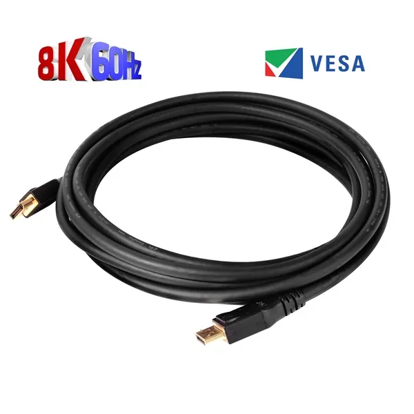 Club 3D Kábel - CAC-1061 (DisplayPort 1.4, HBR3, 8K60Hz, 5m, 32CH, Aranyozott, VESA, M/M) – 5. kép