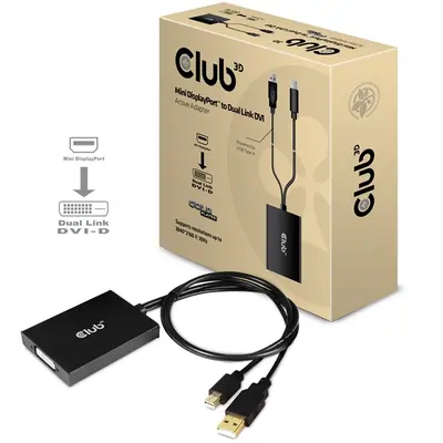 Club 3D Átalakító - CAC-1130 (Mini DisplayPort to Dual Link DVI-I Active, 4K30Hz) – 2. kép