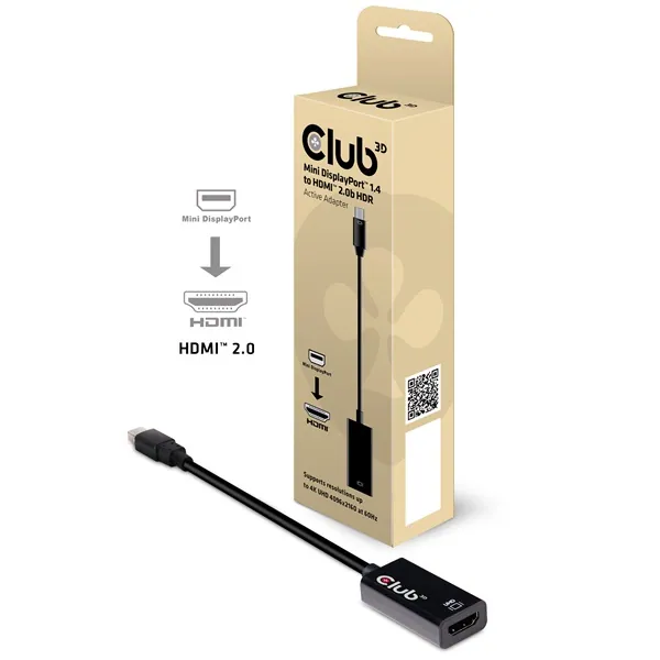 Club 3D Átalakító - CAC-1180 (Mini DisplayPort 1.4 to HDMI 2.0, 4K60Hz, HDR, 3D, 16bpc) – 2. kép