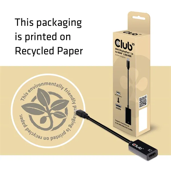 Club 3D Átalakító - CAC-1180 (Mini DisplayPort 1.4 to HDMI 2.0, 4K60Hz, HDR, 3D, 16bpc) – 8. kép