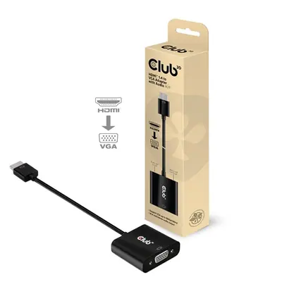 Club 3D Átalakító - CAC-1302 (HDMI 1.4 to VGA + Audio, 1080p@60Hz, Micro USB power)