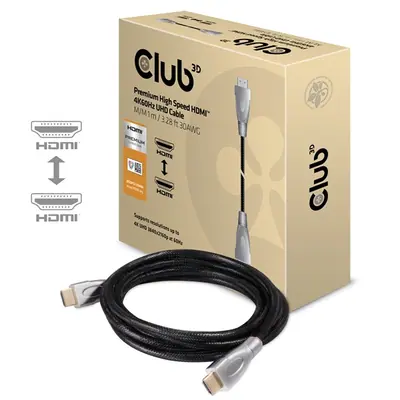 Club 3D Kábel - CAC-1311 (HDMI 2.0 Premium High Speed, 4K60Hz, 1m, Ethernet, HDR, UHD, 18Gbps, M/M, 30AWG)