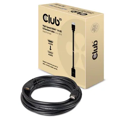 Club 3D Kábel - CAC-1320 (HDMI 1.4 M/F, 5m, 4K@30Hz, 10.2Gbps, Ethernet) – 2. kép