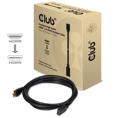 Club 3D Kábel - CAC-1321 (HDMI 2.0  M/F, 5m, 4K@30Hz, 10.2Gbps, Ethernet) – 2. kép