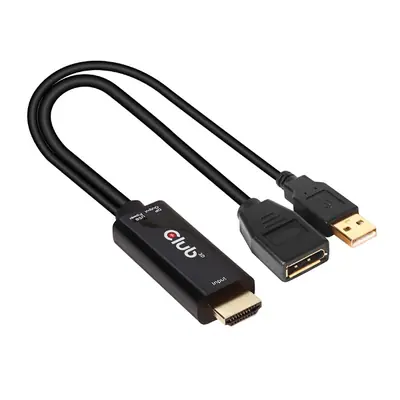 Club 3D Átalakító - CAC-1331 (HDMI 2.0 to DisplayPort 1.2 4K60Hz HDR M/F, USB-A táp, 25cm) – 2. kép
