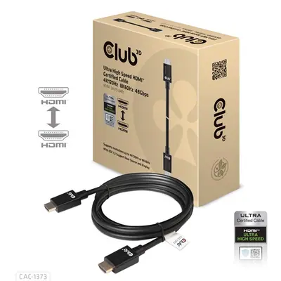 Club 3D Kábel - CAC-1373 (HDMI 2.1 Ultra High-Speed, 48Gbps, 4K120Hz, 8K60Hz, M/M, 3m)