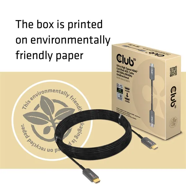 Club 3D Kábel - CAC-1376 (HDMI 2.1 Ultra High Speed, 4K120Hz/8K60Hz, Unidirectional M/M, 10m AOC) – 8. kép