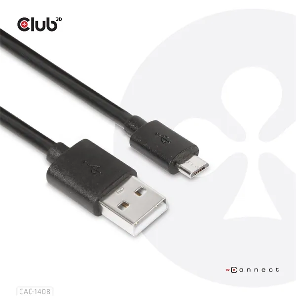 Club 3D kábel - CAC-1408 (2.0 USB-A, Micro USB, 5Gbps, 1m) – 8. kép