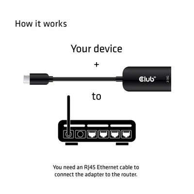 Club 3D Átalakító - CAC-1520 (3.2 USB-C Gen 1 to RJ45, 2,5GB Ethernet) – 2. kép