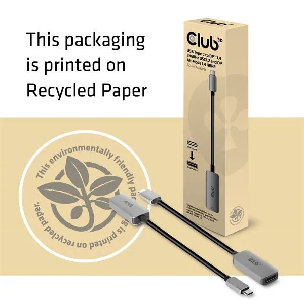 Club 3D Átalakító - CAC-1567 (USB-C to DisplayPort 1.4, 8K60Hz, DSC 1.2, HDR, HBR3) – 7. kép