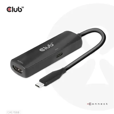 Club 3D Átalakító - CAC-1588 (USB-C Gen 2 to HDMI 4K120Hz, HDR10, DSC 1.2, USB-C 100W PD3.0, aktív) – 2. kép