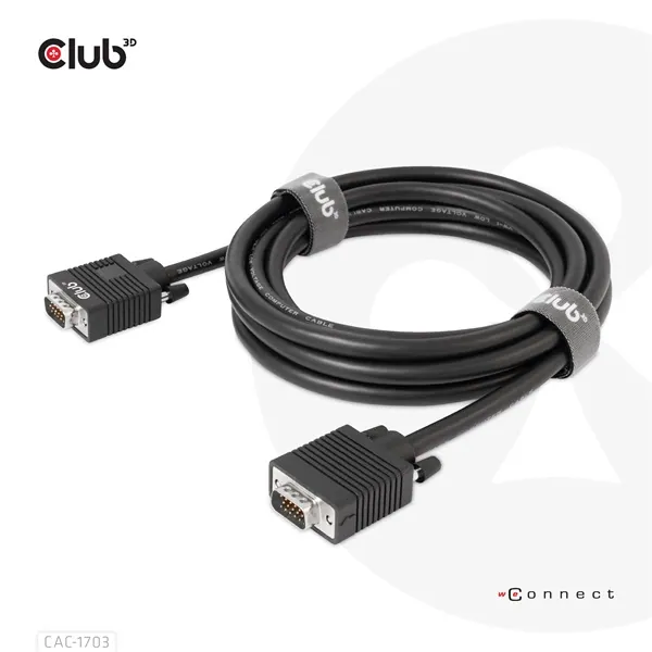Club 3D Kábel - CAC-1703 (VGA Bidirectional, M/M, 3m, 28AWG, Full HD 1080p) – 5. kép