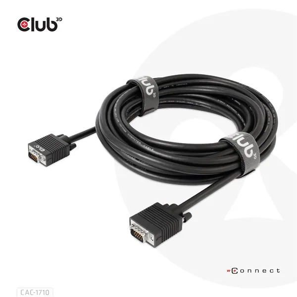 Club 3D Kábel - CAC-1710 (VGA Bidirectional, M/M, 10m, 28AWG, 1080p) – 5. kép