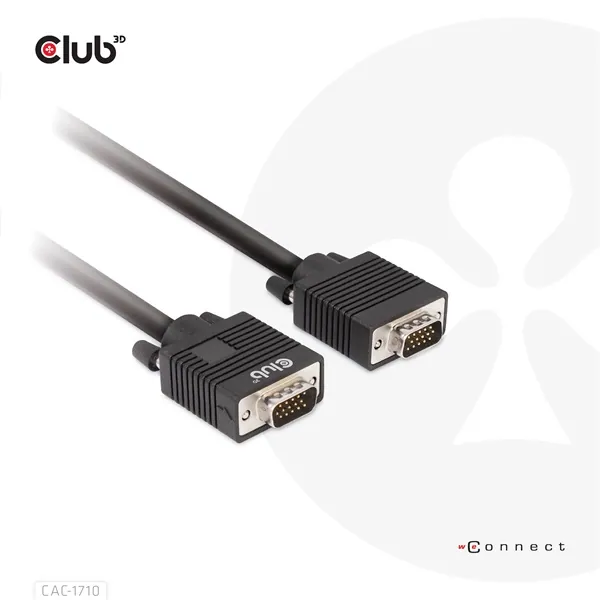 Club 3D Kábel - CAC-1710 (VGA Bidirectional, M/M, 10m, 28AWG, 1080p) – 7. kép