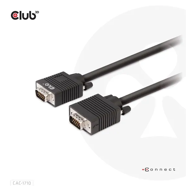Club 3D Kábel - CAC-1710 (VGA Bidirectional, M/M, 10m, 28AWG, 1080p) – 8. kép