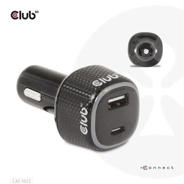 Club 3D Autós Töltő - CAC-1922 (63W, USB-A, USB-C, 12-24V, QC3.0) – 8. kép