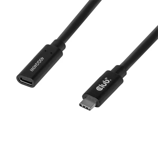 Club 3D Kábel - CAC-2502 (USB-C to USB-C, M/F, 40Gbps, 8K60Hz, 240W, DP 1.4 Alternate Mode, 1m) – 5. kép