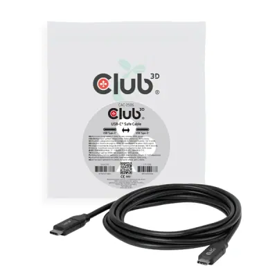 Club 3D Kábel - CAC-2506 (USB-C, PD3.1 240W, No Data, 4K60Hz, fekete, M/M, 2m)