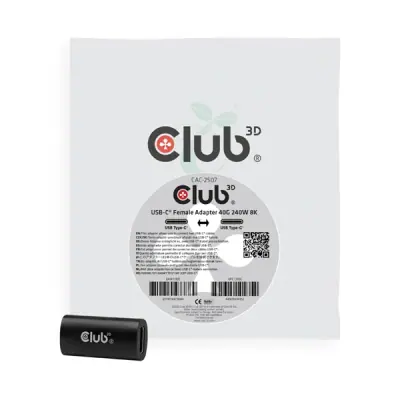 Club 3D Átalakító - CAC-2507 (USB-C to USB-C F/F, toldó adapter)