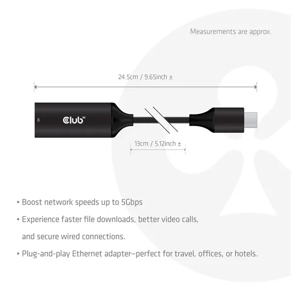 Club 3D Átalakító - CAC-2530 (USB-C to RJ45 Ethernet) – 3. kép