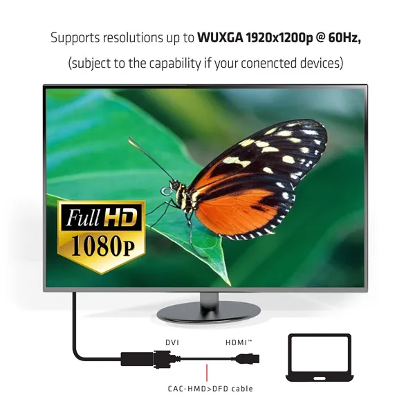 Club 3D Átalakító - CAC-HMD>DFD (HDMI MALE to DVI-D FEMALE, passzív, digitális jelekhez, nincs analóg) – 6. kép