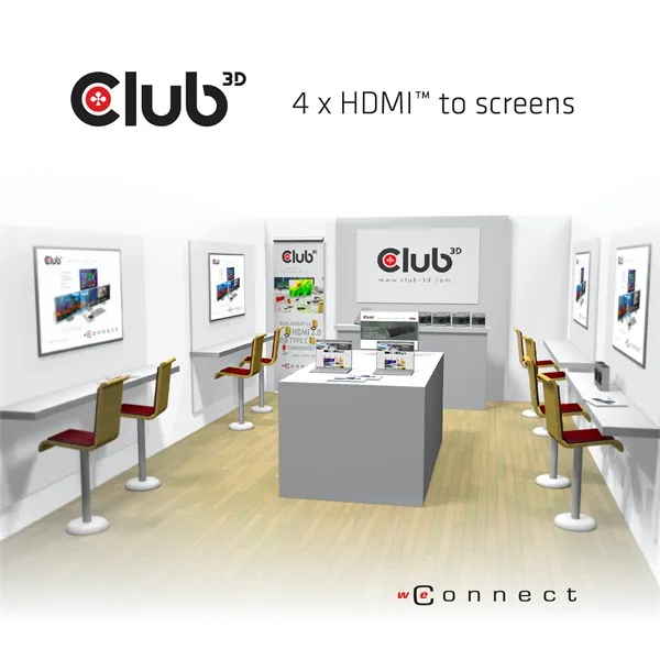 Club 3D Splitter - CSV-1380 (HDMI 2.0, 4K@60Hz UHD, 4 port, 3D támogatás, HDCP 1.4/2.2) – 5. kép