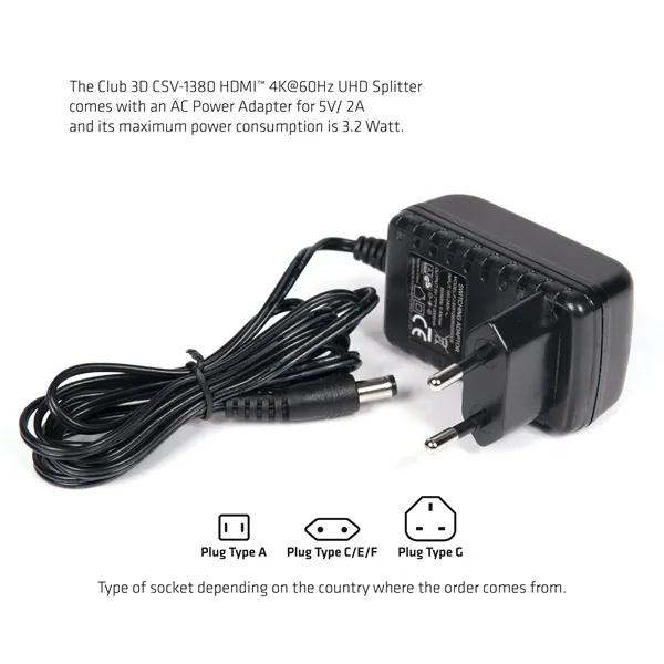 Club 3D Splitter - CSV-1380 (HDMI 2.0, 4K@60Hz UHD, 4 port, 3D támogatás, HDCP 1.4/2.2) – 6. kép