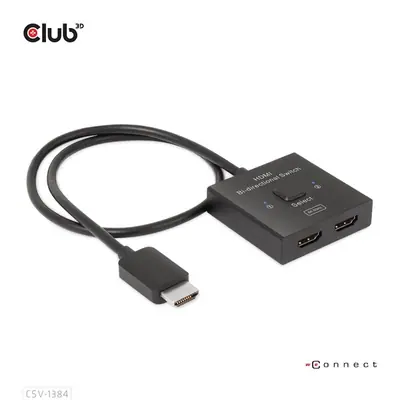 Club 3D Switch - CSV-1384 (HDMI 2-az-1-ben, Kétirányú, 8K60Hz/4K120Hz, HDR, HDMI 2.1)