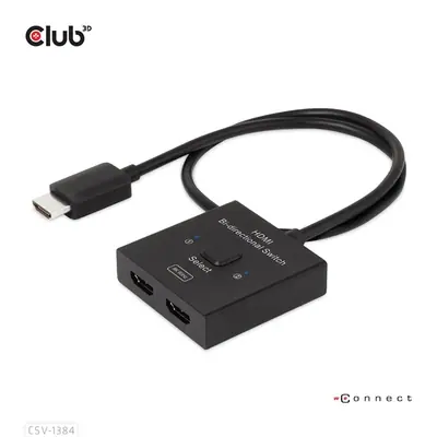 Club 3D Switch - CSV-1384 (HDMI 2-az-1-ben, Kétirányú, 8K60Hz/4K120Hz, HDR, HDMI 2.1) – 2. kép