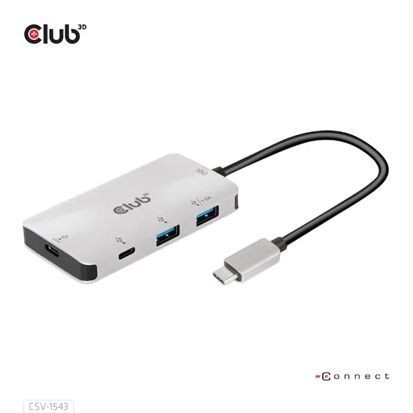 Club 3D USB Hub - CSV-1543 (USB-C Gen 2 to USB-C (data), USB-C (data+charge), USB-A (data), USB-A (data+charge) – 8. kép
