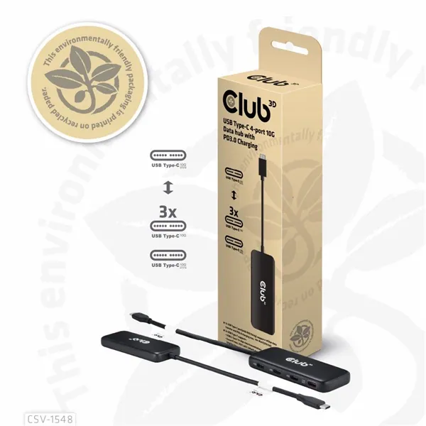 Club 3D USB Hub - CSV-1548 (USB-C Gen 2 to 4xUSB-C PD 3.0, 10 Gbps) – 7. kép