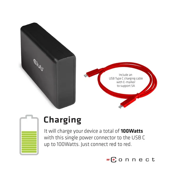 Club 3D Notebook Dokkoló - CSV-1564W100 (100W, 3.2 USB-C to 3xUSB-A 3.2, 5x USB-A,HDMI, PD, VGA, RJ45, SD, Micro SD, 3,5 – 5. kép